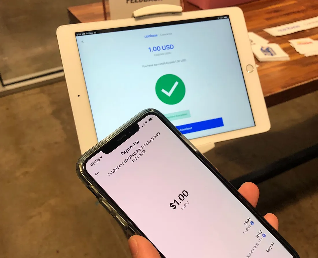 USDC payment tracking interface