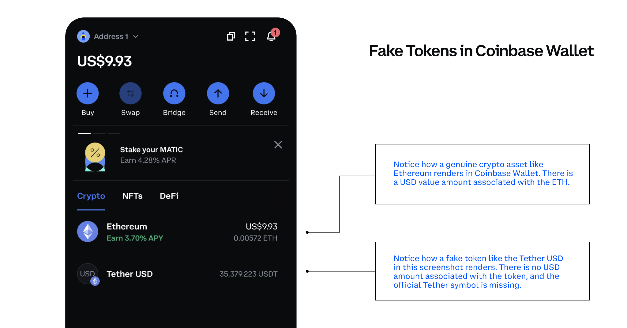 Coinbase Wallet USDC transaction